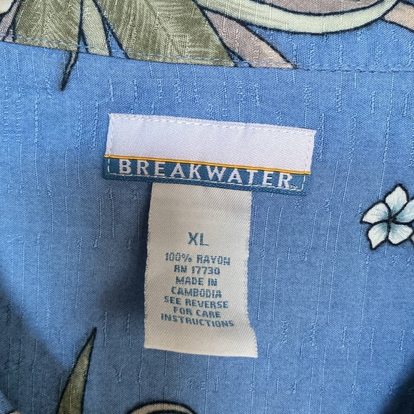 BREAKWATER Hawaiian Type Short Sleeve Shirt Rayon Size XL - Picture 2 of 11
